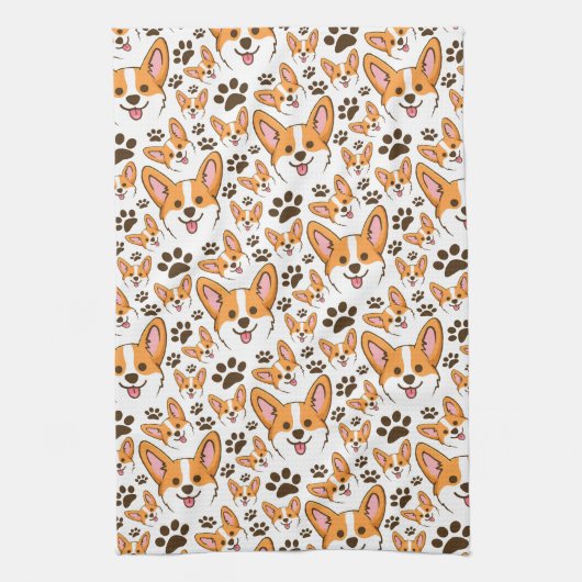 ダーリンペンブロークウェルシュコーギーペットパピードッグ キッチンタオル (縦)