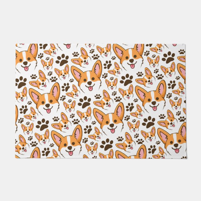 ダーリン·ペンブラーク·ウェルシュコーギーズ·ペット·ワンピー ドアマット (正面)