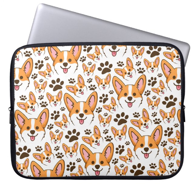 ダーリン·ペンブラーク·ウェルシュコーギーズ·ペット·ワンピー ラップトップスリーブ (正面)