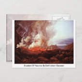ダール・ジョハン・クラウセンによるベスビウスの噴火 ポストカード (正面/裏面)
