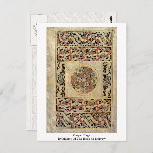ダーローの本のマスターによるカーペットページ ポストカード (正面/裏面)