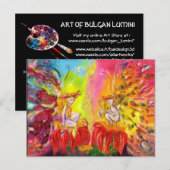 ダーンの幻想的な花の妖精 ファンタジー インビテーションポストカード (正面/裏面)