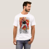 ダーン・ハドソン中尉 炎の背景 Tシャツ (正面フル)