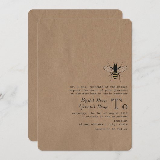 ダ刺激を受けたンボ結婚ール 招待状 (正面/裏面)