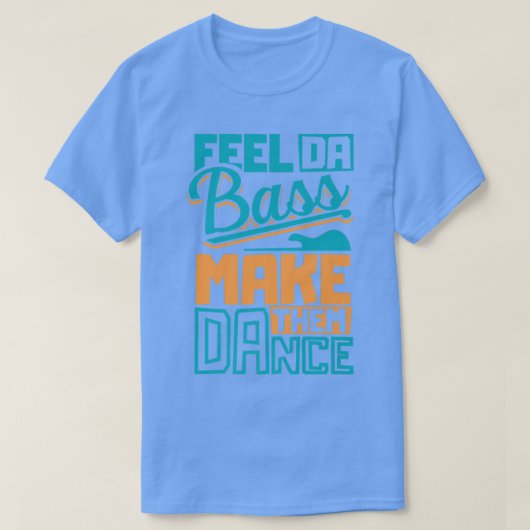 ダ感じス・スラップ・ベース・ギターとスラップを踊らせる Tシャツ (デザイン正面)
