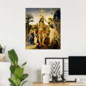 ダ・ヴィンチとヴェロッチオによるキリストのバプテスマ ポスター (ホームオフィス)