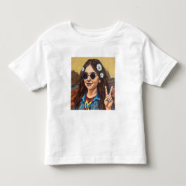 ダ・ヴィンチにインスパイアされたモダン モナ・リザ ペインティング トドラーTシャツ
