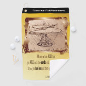 ダ・ヴィンチ飛んでいるヘリコプター詩🚁✨予算 ゴルフタオル (インサイチュ)