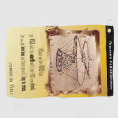 ダ・ヴィンチ飛んでいるヘリコプター詩🚁✨予算 ゴルフタオル (横)