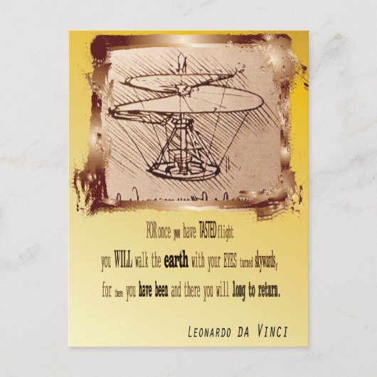 ダ・ヴィンチ・ヘリコプタ🚁✨バジェット・スペシャル ポストカード (正面)