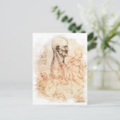 ダ・ヴィンチ – 男と馬のスケッチ ポストカード (スタンド正面)