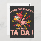 チおもしろいキンレディ熱狂するーヘン農業ウーマン ポストカード (正面/裏面)