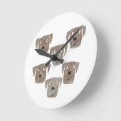 チおもしろいョコレートラブラドールリトリーバードッグ ラウンド壁時計 (傾斜)