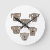 チおもしろいョコレートラブラドールリトリーバードッグ ラウンド壁時計 (正面)