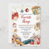 チお気に入りのングズクリスマス交換ギフトパーティー  招待状 (正面)