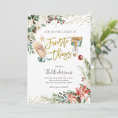 チお気に入りのングズクリスマス交換ギフトパーティー 招待状 (スタンド正面)