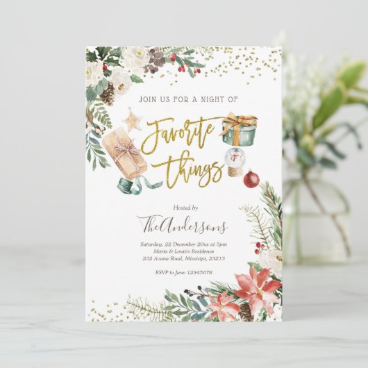 チお気に入りのングズクリスマス交換ギフトパーティー 招待状 (スタンド正面)