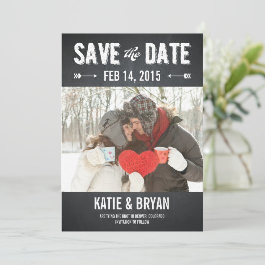 チはっきりしたャルクボードで日付カードを保存 セーブザデート (スタンド正面)