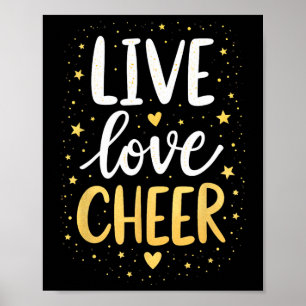 チアガール チアリーダー レディース シャツ Live Love Cheer ポスター