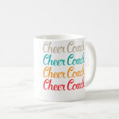 チアコーチのタイポグラフィーデザイン コーヒーマグカップ (正面右)