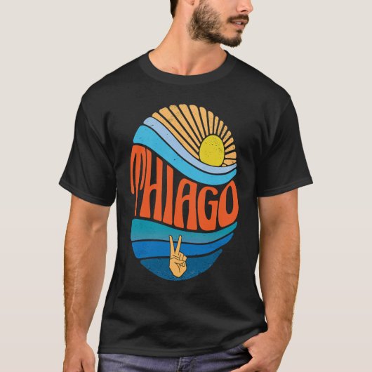 チアゴヴィンテージサンセットチアゴグルーヴィ絞り染め Tシャツ (正面)