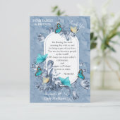 チアノタイプカラーの花&訪問蝶。 出欠カード (スタンド正面)