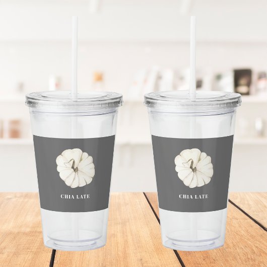 チアラテウォーターカラーホワイトパンプキン アクリルタンブラー