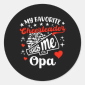 チアリーおもしろいダーが私をオお気に入りのパ・チアレと呼ぶ ラウンドシール (正面)