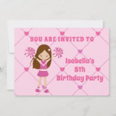 チアリーかわいらしダーパーソナライズされたバースデーパーティー 招待状 (正面)
