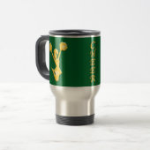チアリーダーかコーチのパーソナライズな応援のマグ トラベルマグ (正面左)