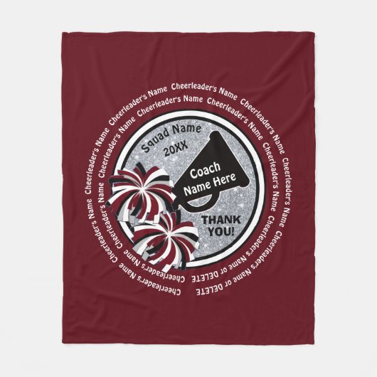 チアリーダーが名前を付け最高のる応援コーチの贈り物 フリースブランケット (正面)