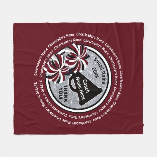チアリーダーが名前を付け最高のる応援コーチの贈り物 フリースブランケット (正面(横))