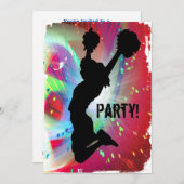 チアリーダーとの円のColorburst 招待状 (正面/裏面)