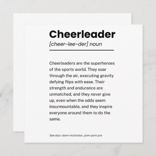 チアリーダーとは、チアリーディングをしてくれてありがとう。 (正面/裏面)