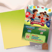 チアリーダーとフットボール合同誕生日 招待状