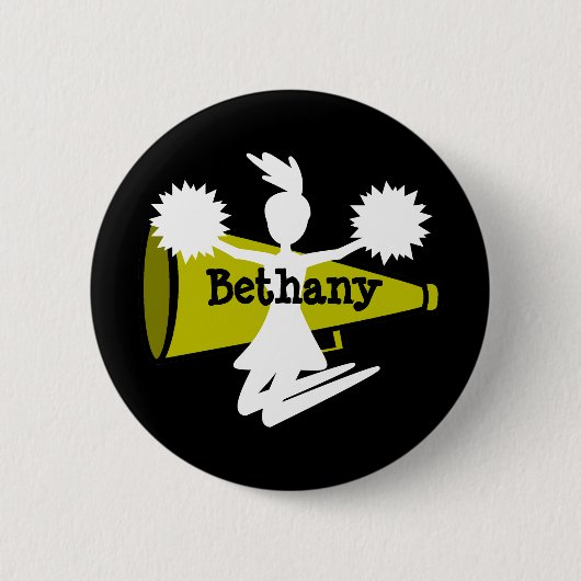 チアリーダーのしゃれているなボタン 缶バッジ (正面)