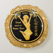 チアリーダーのためのパーソナライズな年長夜アイディア ラウンドクッション (正面)