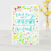 チアリーダーのための応援のコーチカード カード (黄色い花)