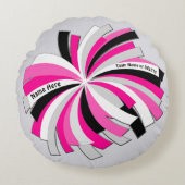 チアリーダーのギフト、PomパーソナライズなPomの枕 ラウンドクッション (正面)