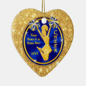 チアリーダーのクリスマスオーナメントパーソナライズされた、 セラミックオーナメント (右)