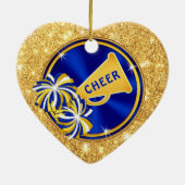 チアリーダーのクリスマスオーナメントパーソナライズされた、 セラミックオーナメント (裏面)
