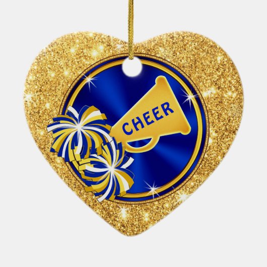 チアリーダーのクリスマスオーナメントパーソナライズされた、 セラミックオーナメント (裏面)