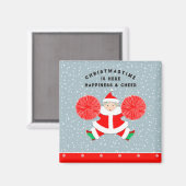 チアリーダーのクリスマス・ストッキング・スタッファー マグネット (正面/裏面)