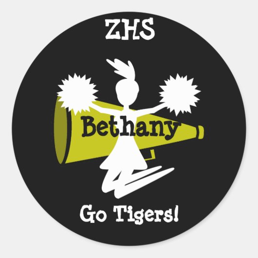 チアリーダーのシール ラウンドシール (正面)