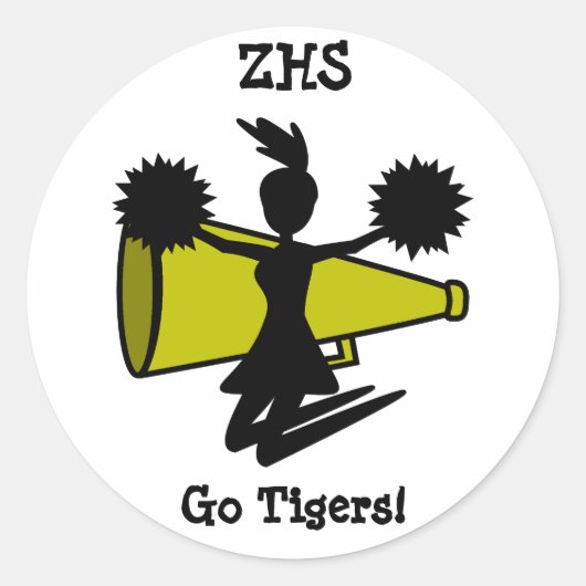 チアリーダーのシール ラウンドシール (正面)