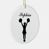チアリーダーのパーソナライズなクリスマスのオーナメント セラミックオーナメント (右)
