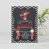 チアリーダーのパーティの招待状 招待状 (スタンド正面)