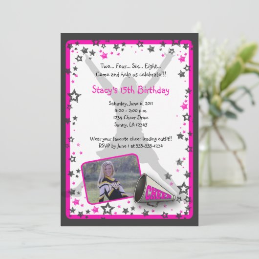チアリーダーの写真の招待状 招待状 (スタンド正面)