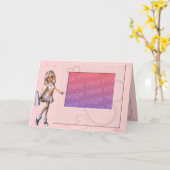 チアリーダーの写真フレーム カード (黄色い花)