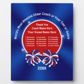 チアリーダーの名前、応援コーチに感謝 フォトプラーク (正面)